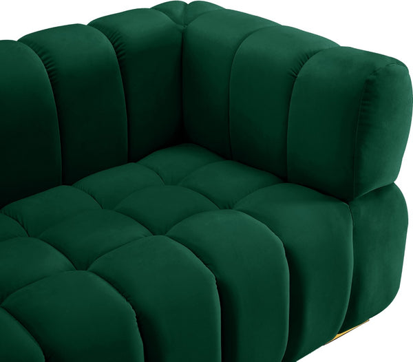 Gwen Velvet / Engineered Wood / Metal / Foam Contemporary Green Velvet Sofa - 91" W x 35" D x 29.5" H