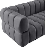 Gwen Velvet / Engineered Wood / Metal / Foam Contemporary Grey Velvet Sofa - 91" W x 35" D x 29.5" H