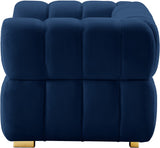 Gwen Velvet / Engineered Wood / Metal / Foam Contemporary Navy Velvet Chair - 46" W x 35" D x 29.5" H