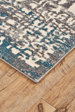 Akhari Textured Abstract Rug, Steel Gray/Deep Teal Blue, 8ft x 11ft Area Rug