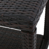 Boracay Outdoor Multibrown Wicker Accent Table Noble House