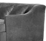 Jackson Velvet / Engineered Wood / Metal / Foam Contemporary Grey Velvet 2pc. Sectional - 142.5" W x 61.5" D x 33" H