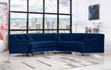 Jackson Velvet / Engineered Wood / Metal / Foam Contemporary Navy Velvet 2pc. Sectional - 142.5" W x 61.5" D x 33" H