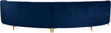 Jackson Velvet / Engineered Wood / Metal / Foam Contemporary Navy Velvet 2pc. Sectional - 142.5" W x 61.5" D x 33" H