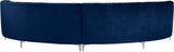 Jackson Velvet / Engineered Wood / Metal / Foam Contemporary Navy Velvet 2pc. Sectional - 142.5" W x 61.5" D x 33" H