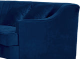 Jackson Velvet / Engineered Wood / Metal / Foam Contemporary Navy Velvet 2pc. Sectional - 142.5" W x 61.5" D x 33" H