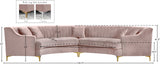 Jackson Velvet / Engineered Wood / Metal / Foam Contemporary Pink Velvet 2pc. Sectional - 142.5" W x 61.5" D x 33" H