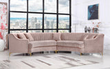 Jackson Velvet / Engineered Wood / Metal / Foam Contemporary Pink Velvet 2pc. Sectional - 142.5" W x 61.5" D x 33" H