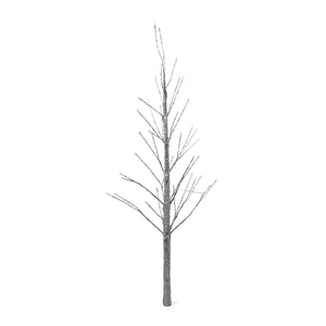 4-foot Pre-Lit 152 Multi-Color LED Artificial Christmas Twig Tree, Silver Glitter