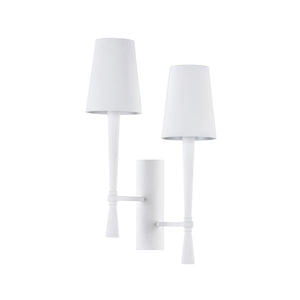 Dumas Plaster Sconce - Elegant Two-Light Wall Fixture with Rustic Matte White Steel Finish