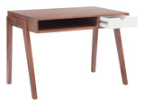 Zuo Modern Linea Acacia Wood, Plywood, MDF Mid Century Commercial Grade Desk Walnut, White Acacia Wood, Plywood, MDF