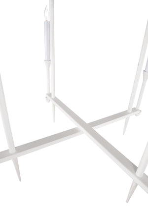 Diego Lantern - Elegant White Steel & Plaster Fixture for Stunning Home Ambiance - 4 Bulb Design