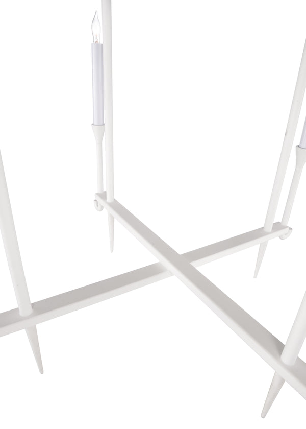 Diego Lantern - Elegant White Steel & Plaster Fixture for Stunning Home Ambiance - 4 Bulb Design