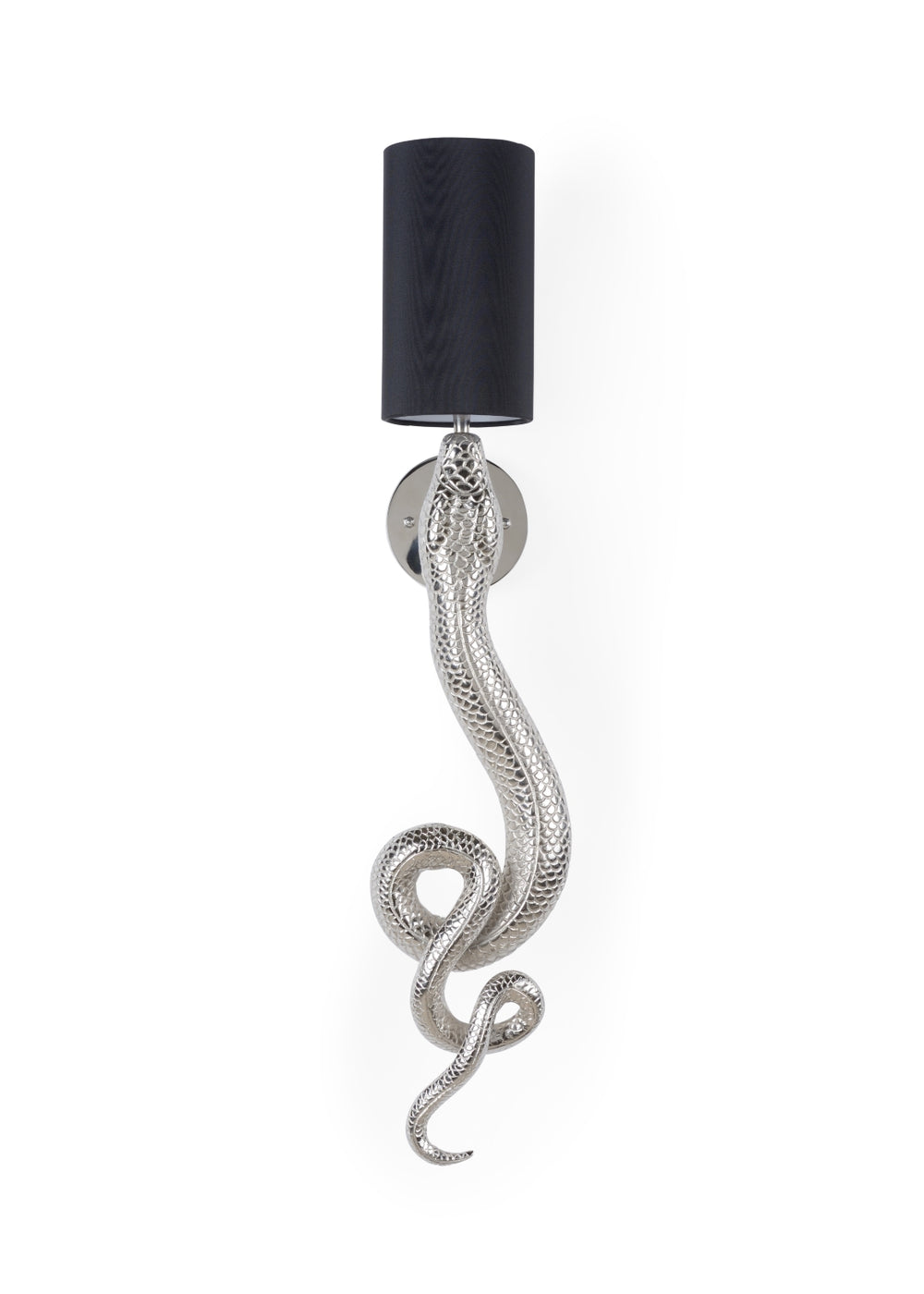 Sapera Sconce - Stunning Iron Wall Light With Serpent Design and Cream Drum Shade for Ambient Elegance