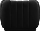 Dixie Velvet / Pine Wood / Foam Contemporary Black Velvet Chair - 42" W x 37" D x 32.5" H