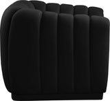 Dixie Velvet / Pine Wood / Foam Contemporary Black Velvet Chair - 42" W x 37" D x 32.5" H