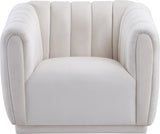 Dixie Velvet / Pine Wood / Foam Contemporary Cream Velvet Chair - 42" W x 37" D x 32.5" H