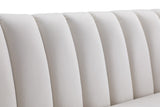 Dixie Velvet / Pine Wood / Foam Contemporary Cream Velvet Sofa - 84" W x 37" D x 32.5" H