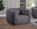 Dixie Velvet / Pine Wood / Foam Contemporary Grey Velvet Chair - 42" W x 37" D x 32.5" H