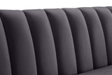Dixie Velvet / Pine Wood / Foam Contemporary Grey Velvet Sofa - 84" W x 37" D x 32.5" H