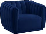 Dixie Velvet / Pine Wood / Foam Contemporary Navy Velvet Chair - 42" W x 37" D x 32.5" H