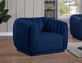 Dixie Velvet / Pine Wood / Foam Contemporary Navy Velvet Chair - 42" W x 37" D x 32.5" H