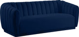 Dixie Velvet / Pine Wood / Foam Contemporary Navy Velvet Sofa - 84" W x 37" D x 32.5" H