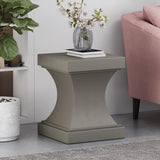 Noble House Adelberg Indoor Modern Lightweight Concrete Side Table, Light Gray