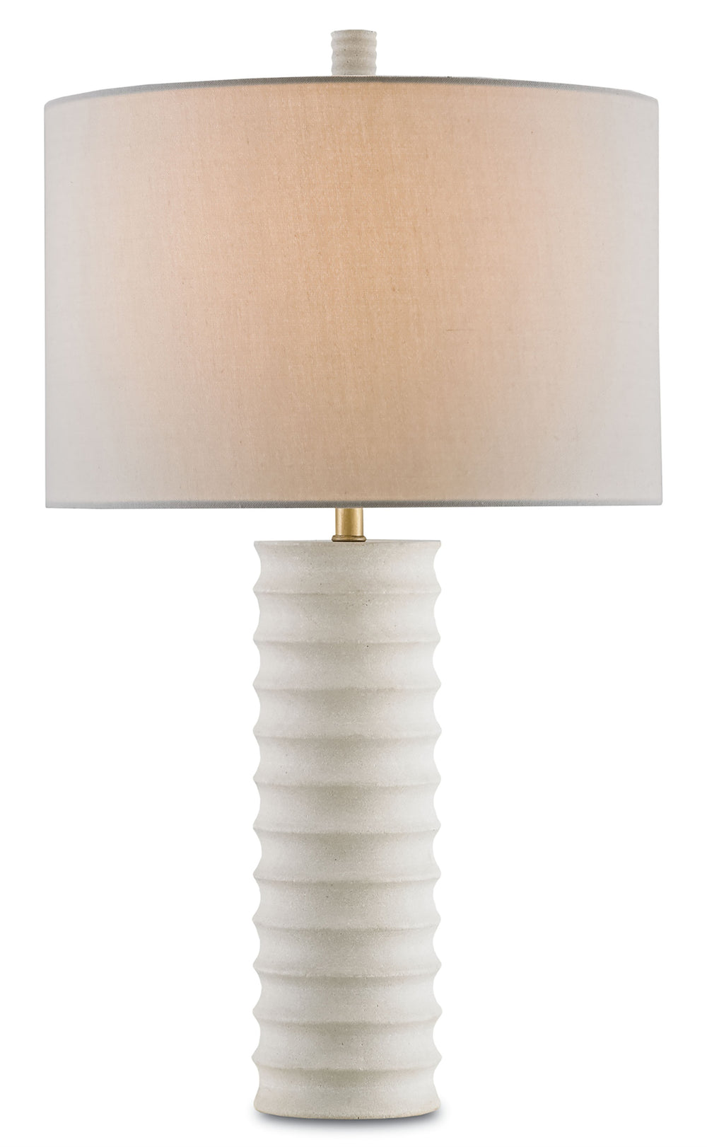 Snowdrop Table Lamp - Elegant Sandstone Design with Off-White Linen Shade for Modern Spaces