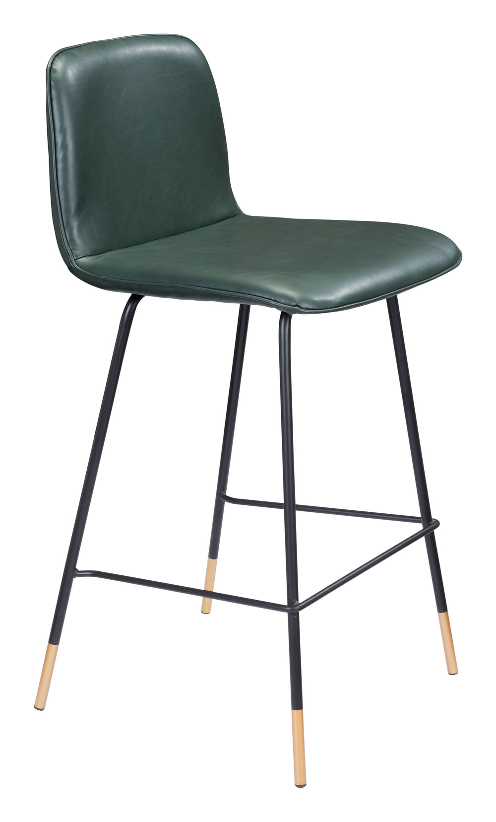 Zuo Modern Var 100% Polyurethane, Plywood, Steel Modern Commercial Grade Counter Stool Green, Black, Gold 100% Polyurethane, Plywood, Steel