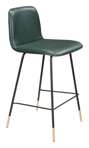Zuo Modern Var 100% Polyurethane, Plywood, Steel Modern Commercial Grade Counter Stool Green, Black, Gold 100% Polyurethane, Plywood, Steel