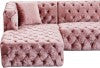 Coco Velvet / Engineered Wood / Foam Contemporary Pink Velvet 3pc. Sectional (3 Boxes) - 133" W x 69.5" D x 31" H