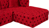 Coco Velvet / Engineered Wood / Foam Contemporary Red Velvet 3pc. Sectional (3 Boxes) - 133" W x 69.5" D x 31" H