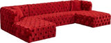 Coco Velvet / Engineered Wood / Foam Contemporary Red Velvet 3pc. Sectional (3 Boxes) - 133" W x 69.5" D x 31" H