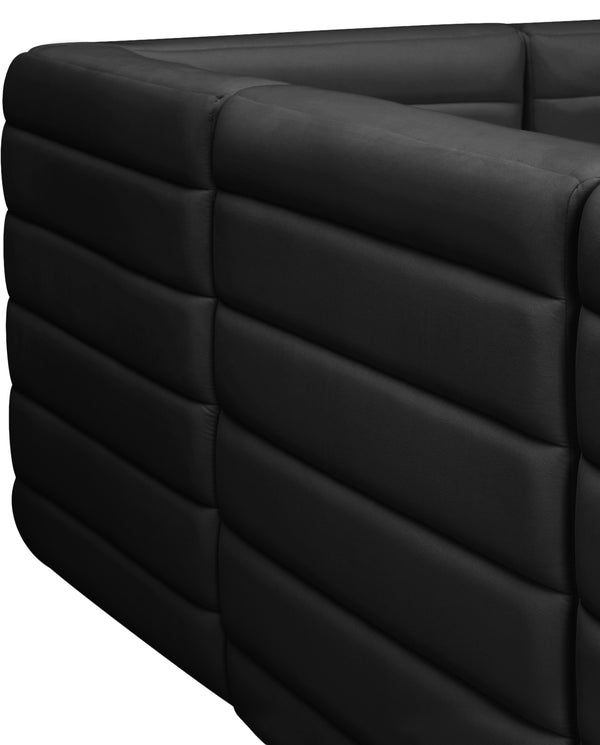 Quincy Velvet / Engineered Wood / Foam Contemporary Black Velvet Modular Armless Chair - 31.5" W x 31.5" D x 30.5" H