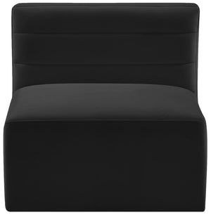 Quincy Velvet / Engineered Wood / Foam Contemporary Black Velvet Modular Armless Chair - 31.5" W x 31.5" D x 30.5" H