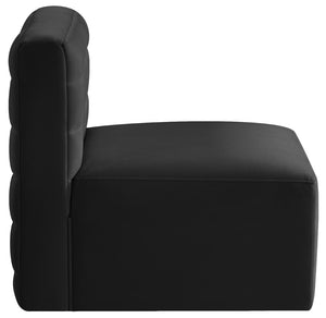 Quincy Velvet / Engineered Wood / Foam Contemporary Black Velvet Modular Armless Chair - 31.5" W x 31.5" D x 30.5" H