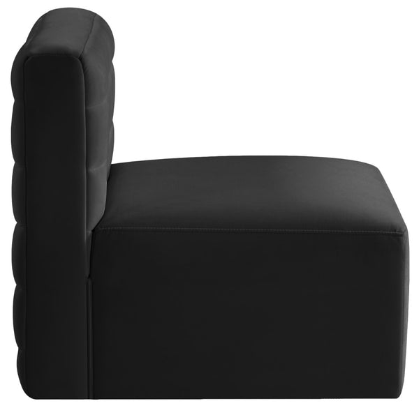 Quincy Velvet / Engineered Wood / Foam Contemporary Black Velvet Modular Armless Chair - 31.5" W x 31.5" D x 30.5" H