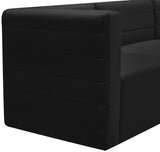 Quincy Velvet / Engineered Wood / Foam Contemporary Black Velvet Modular Armless Chair - 31.5" W x 31.5" D x 30.5" H
