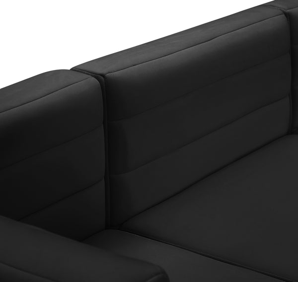 Quincy Velvet / Engineered Wood / Foam Contemporary Black Velvet Modular Corner Chair - 31.5" W x 31.5" D x 30.5" H