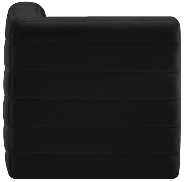 Quincy Velvet / Engineered Wood / Foam Contemporary Black Velvet Modular Corner Chair - 31.5" W x 31.5" D x 30.5" H