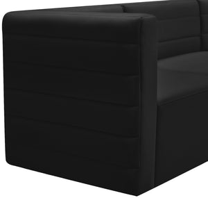 Quincy Velvet / Engineered Wood / Foam Contemporary Black Velvet Modular Corner Chair - 31.5" W x 31.5" D x 30.5" H