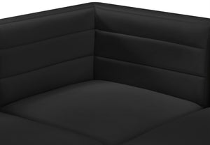 Quincy Velvet / Engineered Wood / Foam Contemporary Black Velvet Modular Corner Chair - 31.5" W x 31.5" D x 30.5" H