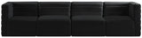 Quincy Velvet / Engineered Wood / Foam Contemporary Black Velvet Modular Sofa - 126" W x 31.5" D x 30.5" H