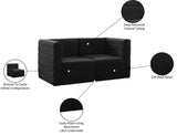 Quincy Velvet / Engineered Wood / Foam Contemporary Black Velvet Modular Sofa - 63" W x 31.5" D x 30.5" H