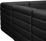 Quincy Velvet / Engineered Wood / Foam Contemporary Black Velvet Modular Sectional - 95" W x 63" D x 30.5" H