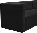 Quincy Velvet / Engineered Wood / Foam Contemporary Black Velvet Modular Sectional - 95" W x 63" D x 30.5" H