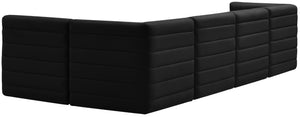 Quincy Velvet / Engineered Wood / Foam Contemporary Black Velvet Modular Sectional - 126" W x 63" D x 30.5" H