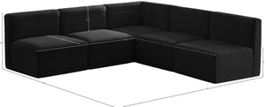 Quincy Velvet / Engineered Wood / Foam Contemporary Black Velvet Modular Sectional - 95" W x 95" D x 30.5" H