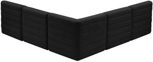 Quincy Velvet / Engineered Wood / Foam Contemporary Black Velvet Modular Sectional - 95" W x 95" D x 30.5" H